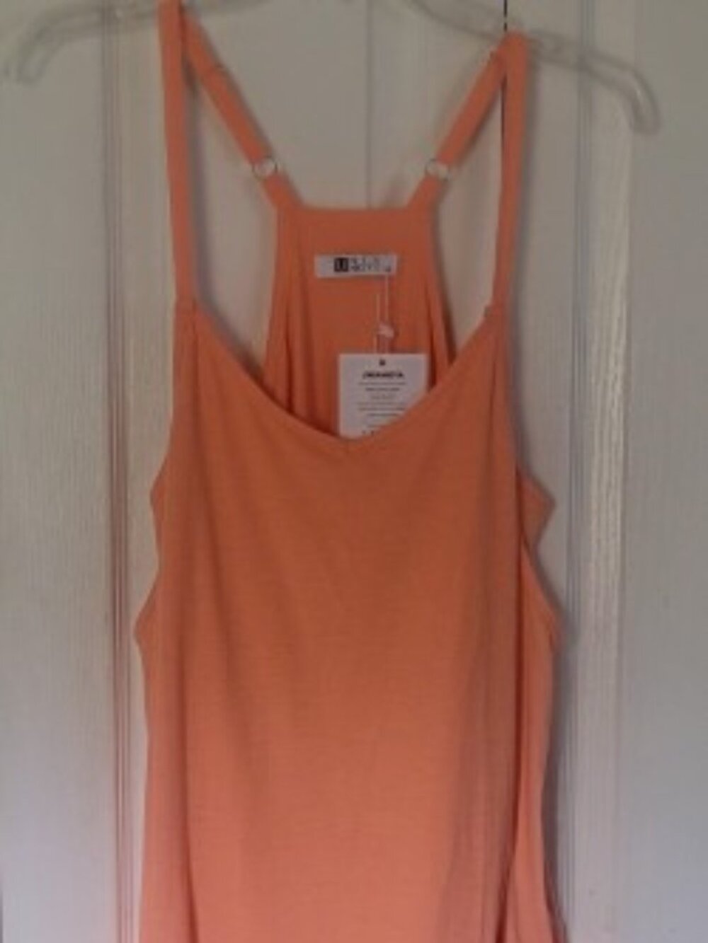 Unikiya Womens Romper Orange Jumper Built In Shorts Layered Tank NWT